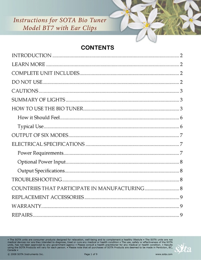 Sota Bio-Tuner BT7 instruction manual