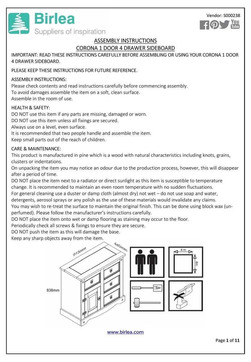 Birlea CORO4SBPIN User manual Birlea CORO4SBPIN User manual