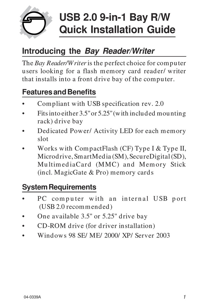 SIIG USB 2.0 9-in-1 Bay R/W User manual