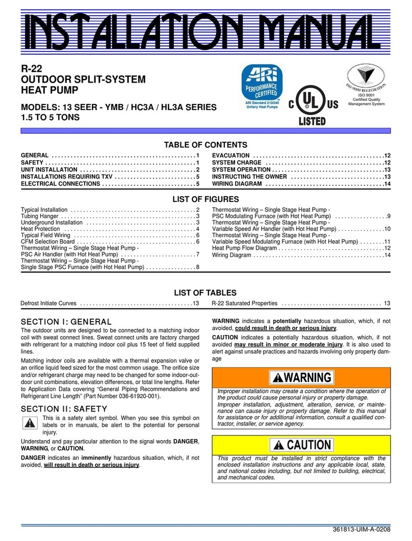 York YMB SERIES installation manual