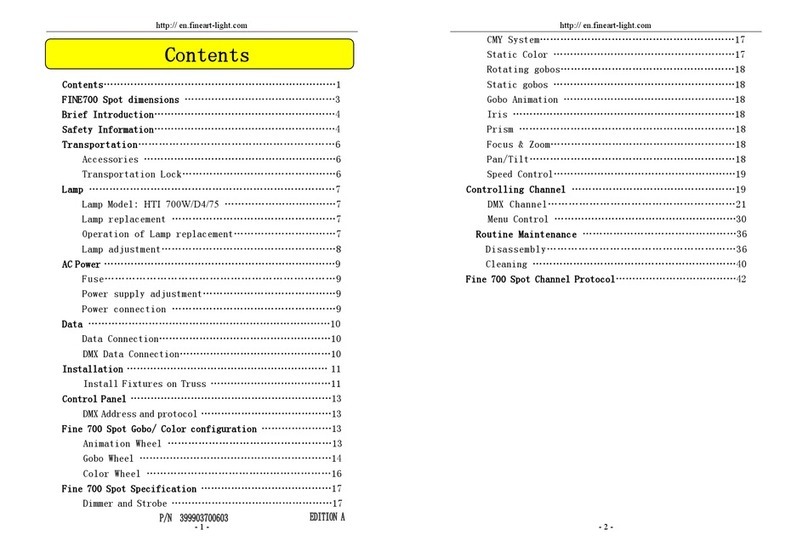 Fineart FINE700 manual