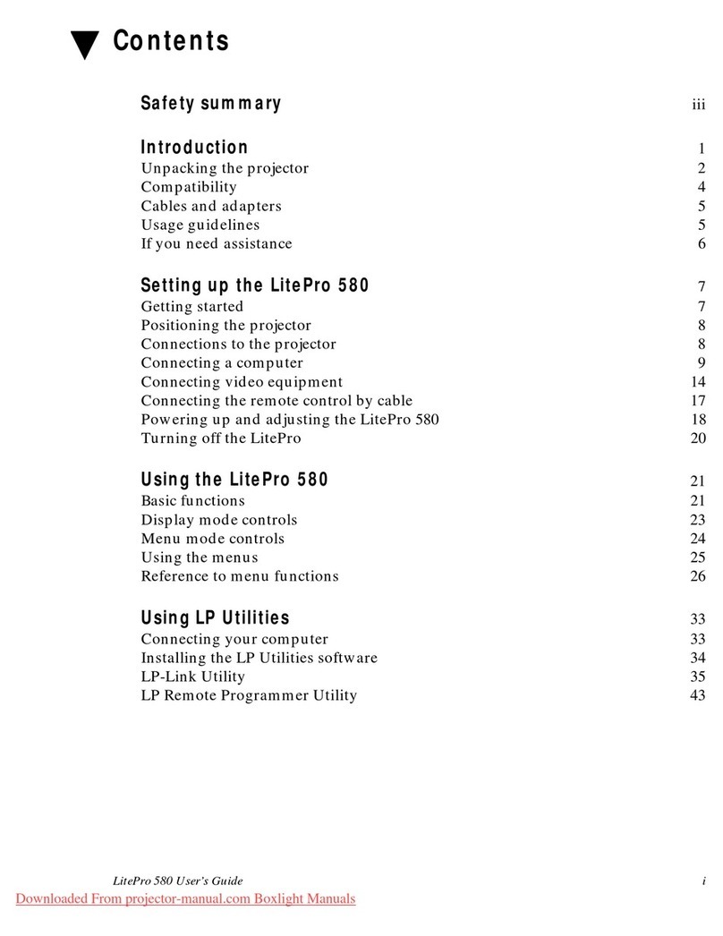 InFocus LitePro 580 User manual