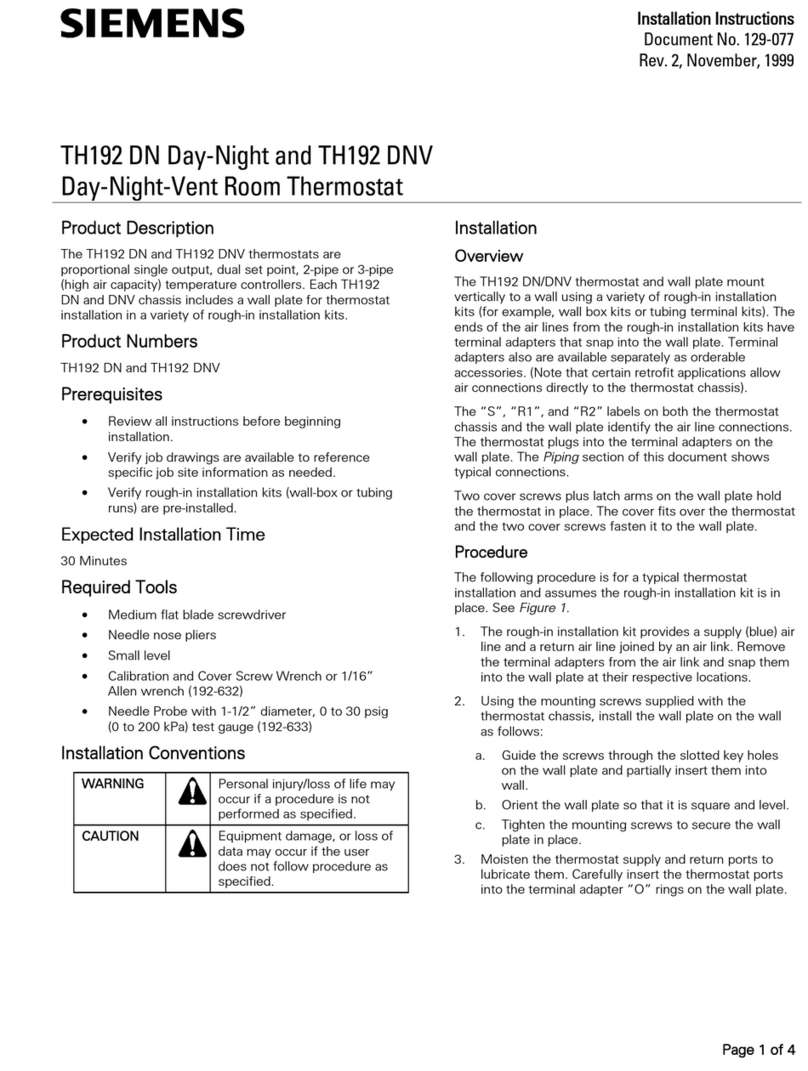 Siemens TH 192 DN installation instructions