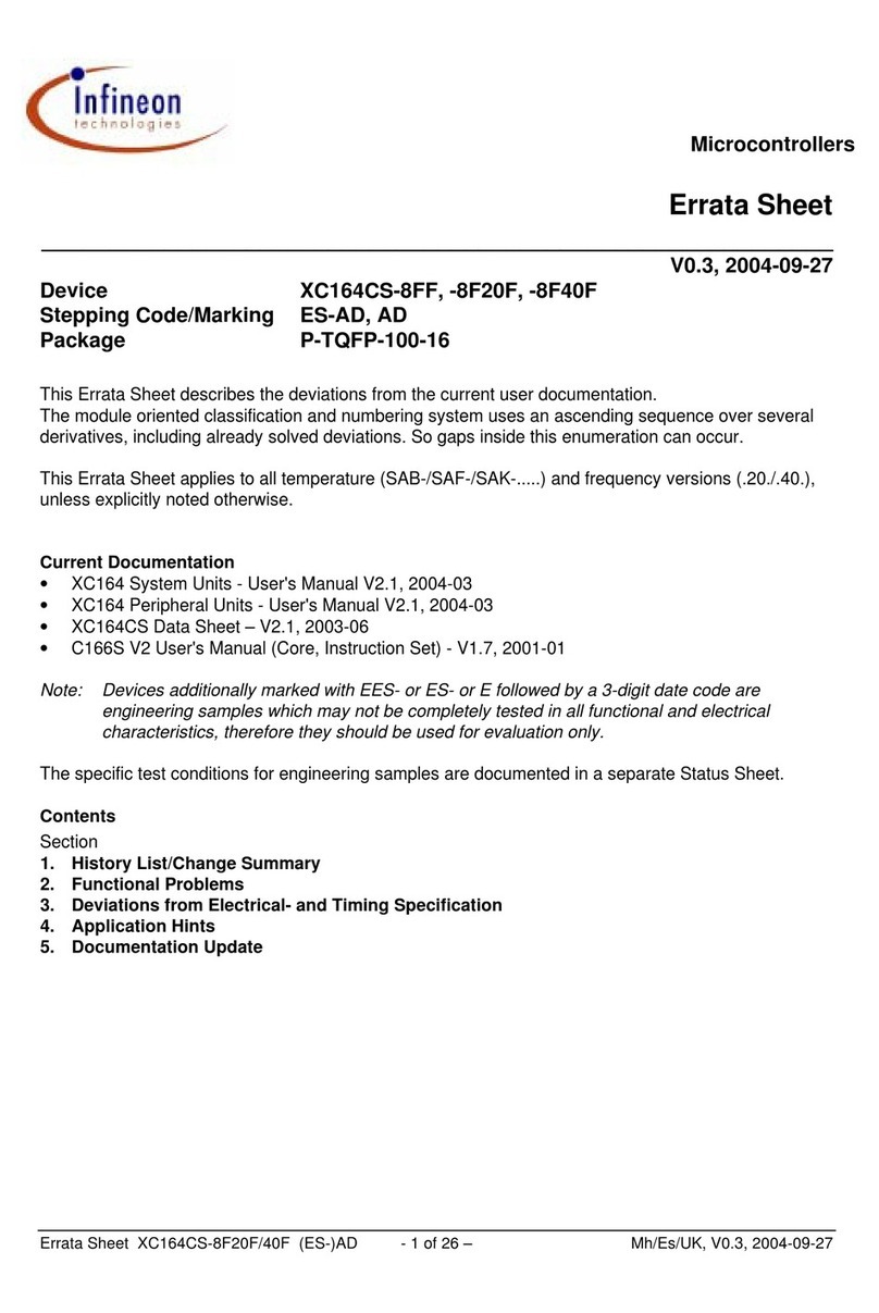 Infineon Technologies XC164CS-8FF manual