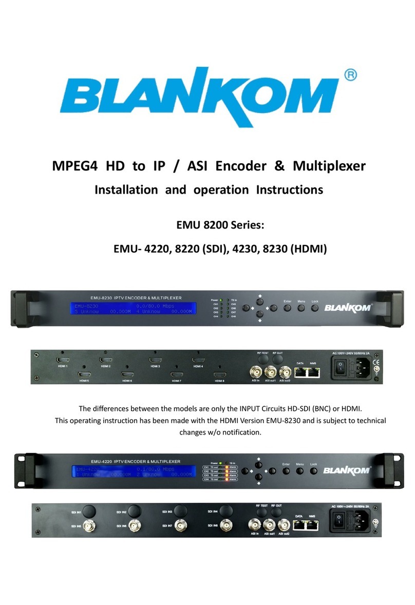 Blankom EMU-4220 Installation and operation instructions