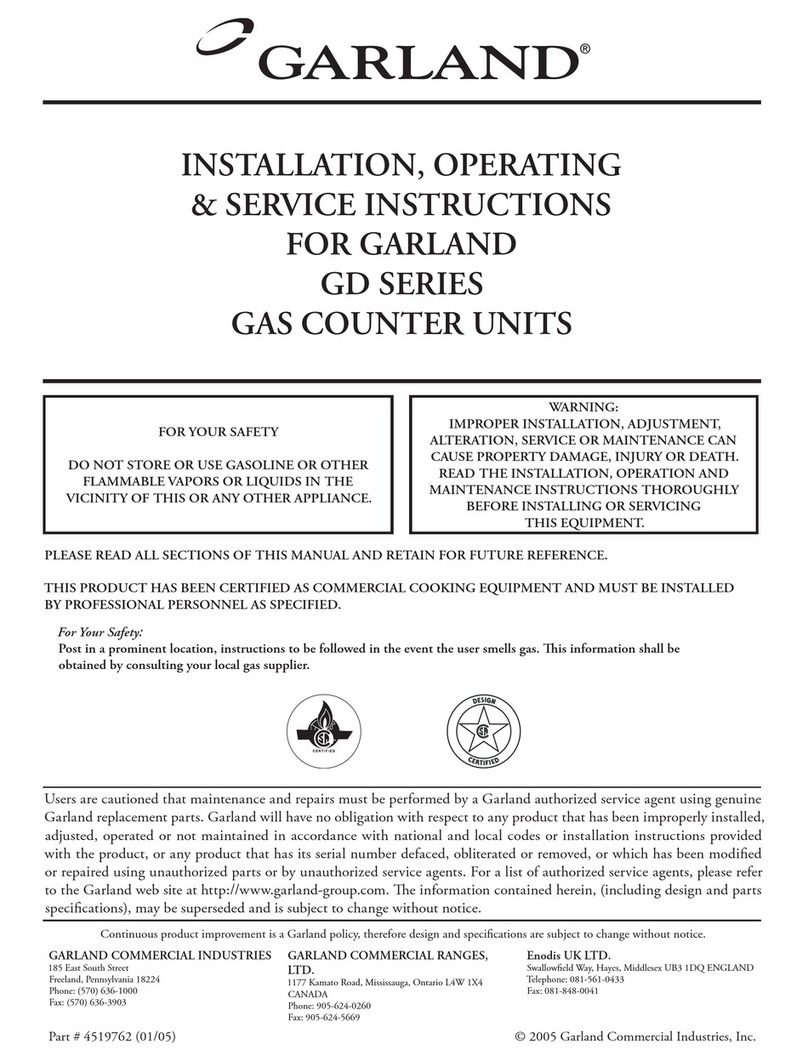 Garland Enodis GD-152H Service manual