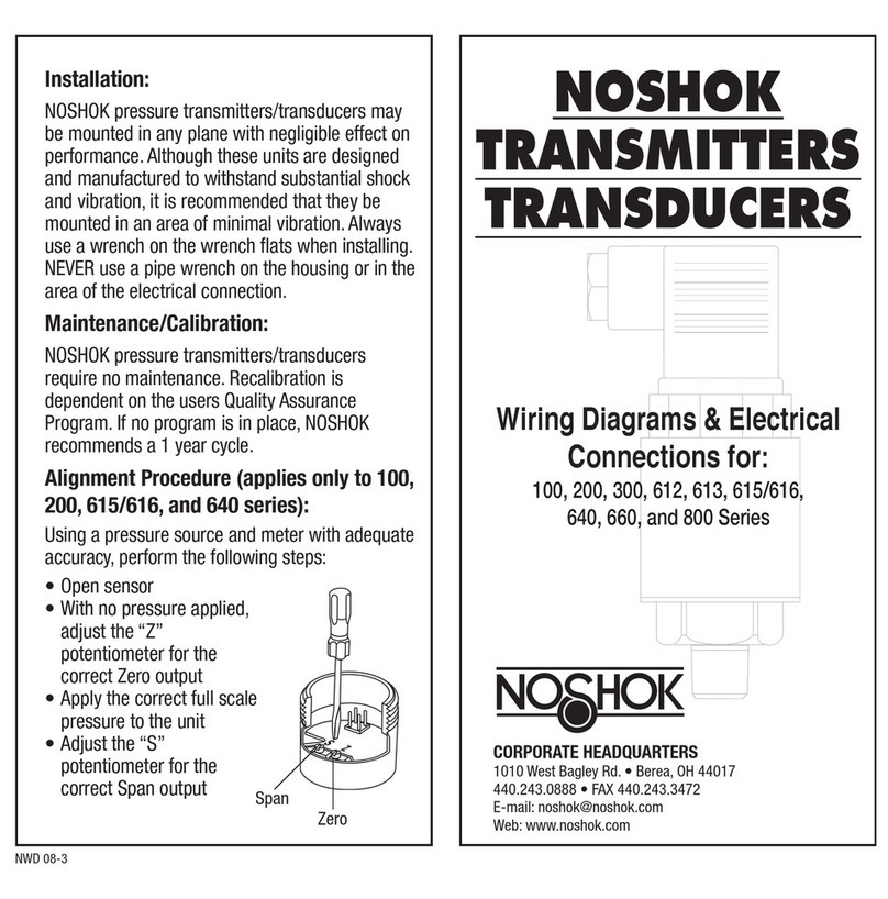 NOSHOK 800 Series User manual