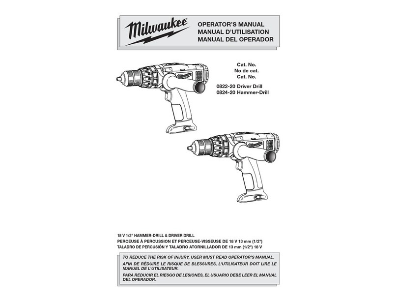 Milwaukee 0822-20 Operator's manual