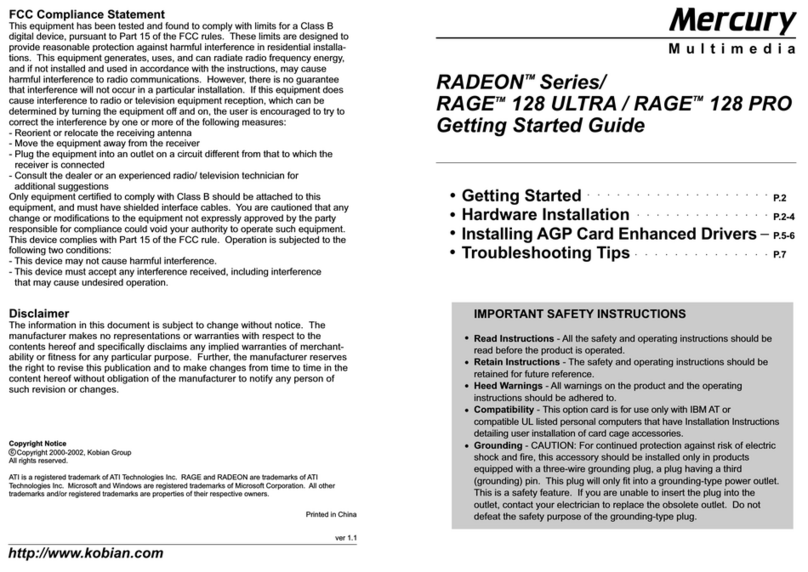 Mercury RAGE 128 ULTRA User manual