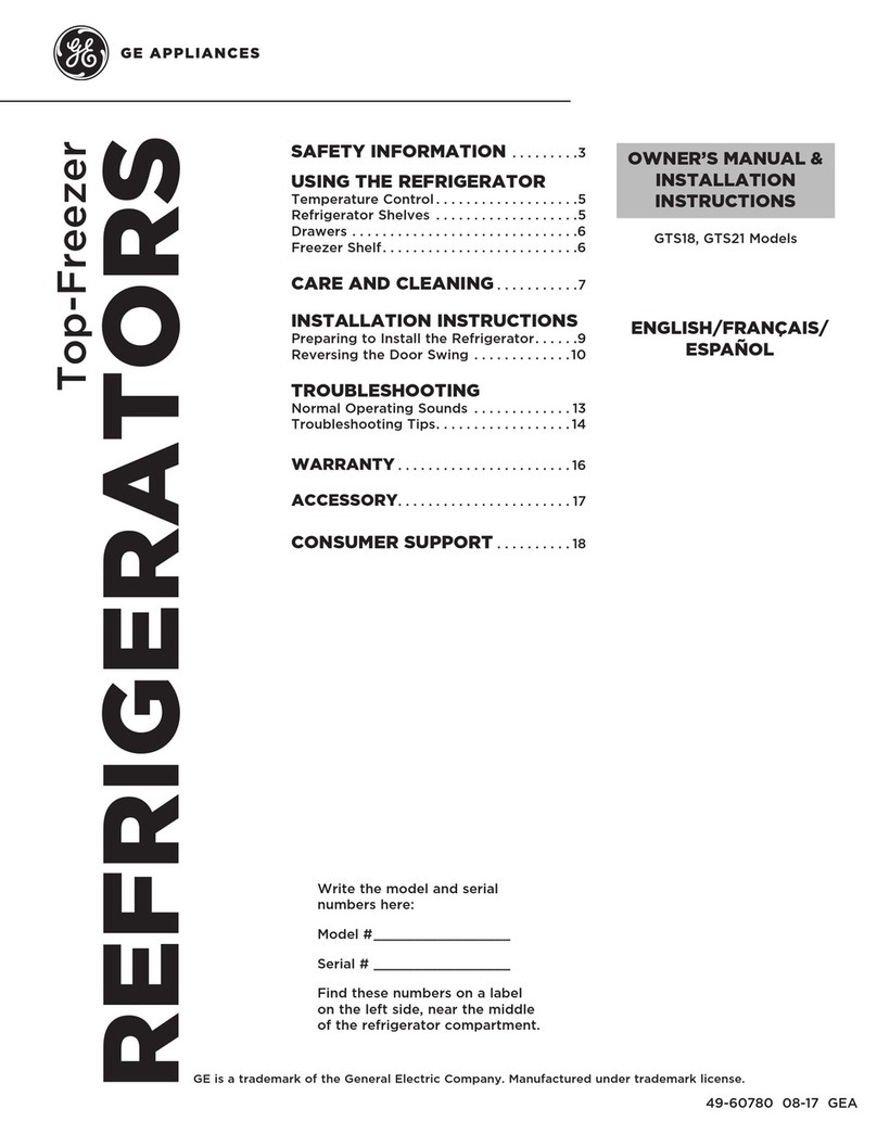 GE GTS18 Owner's Manual & Installation Instructions