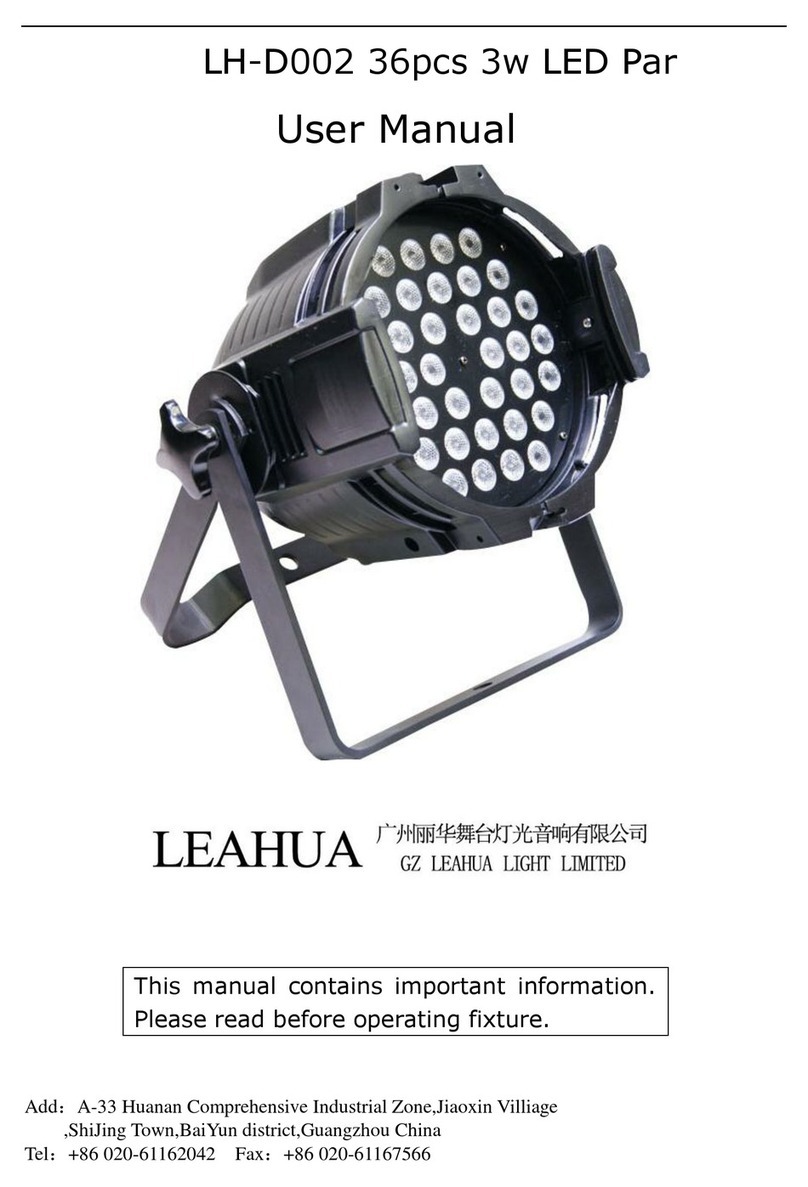 leahua 36pcs 3w LED Par user manual