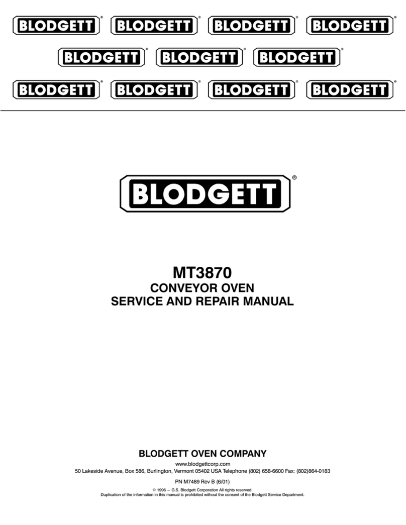 Blodgett MT3870 Installation and operating manual