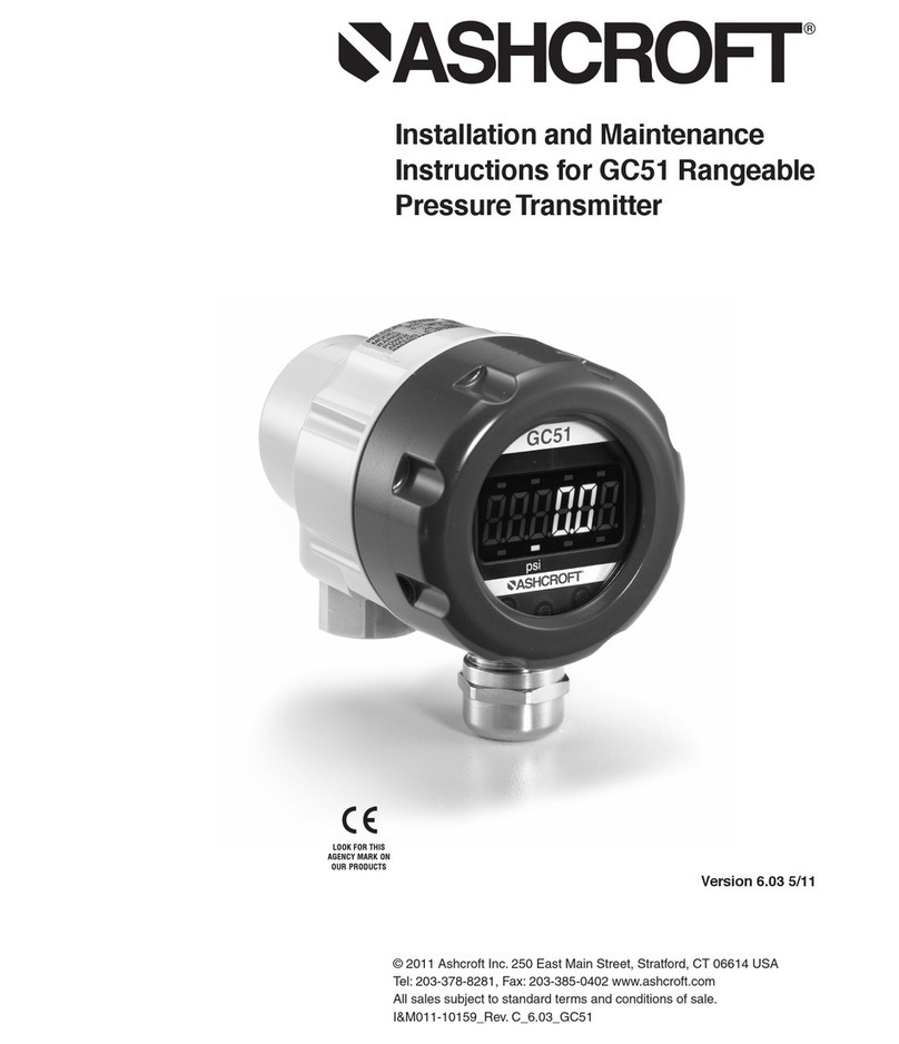 Ashcroft GC51 Installation and maintenance instructions