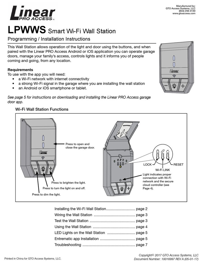 Linear Pro Access LPWWS Installation and programming instructions