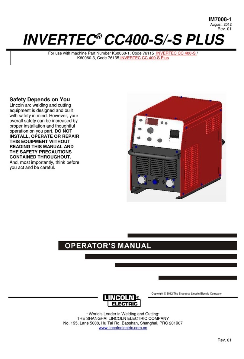 Lincoln Electric INVERTEC CC400-S Operator's manual