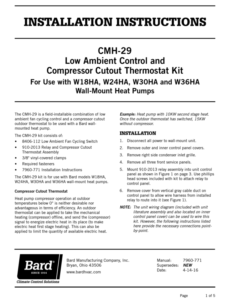 Bard CMH-29 Installation instruction