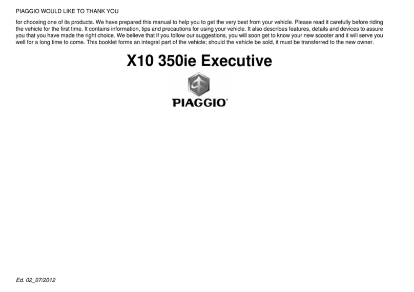 PIAGGIO X10 350ie Executive User manual PIAGGIO X10 350ie Executive User manual