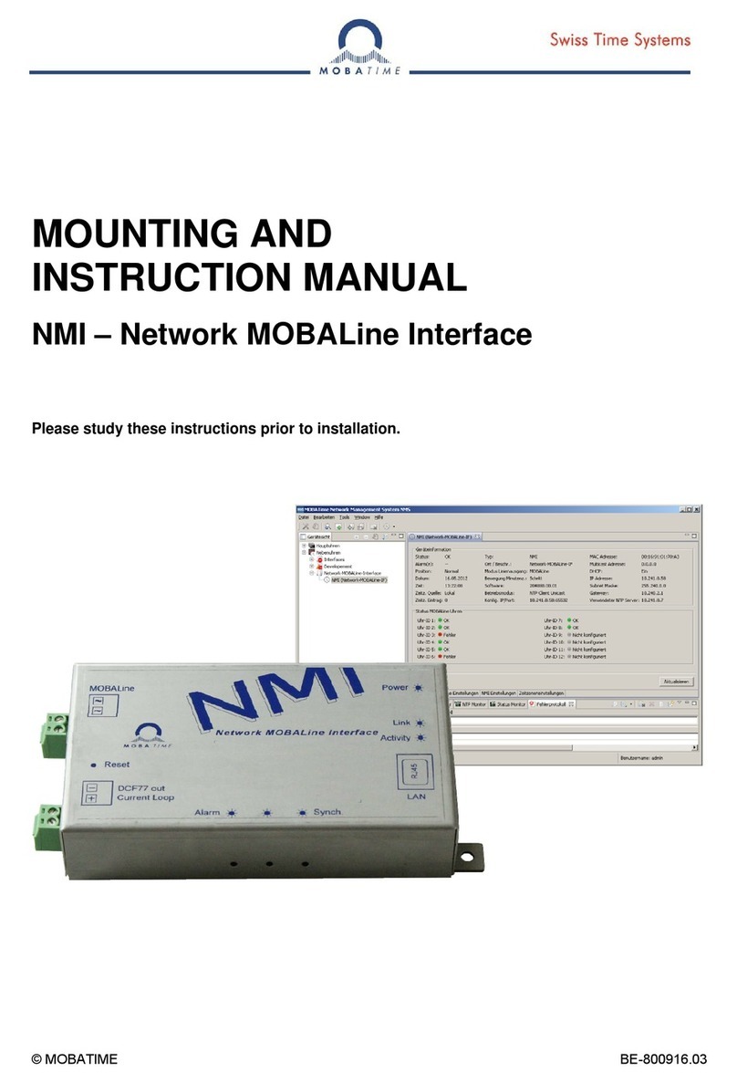 Mobatime NMI Mounting and instruction manual