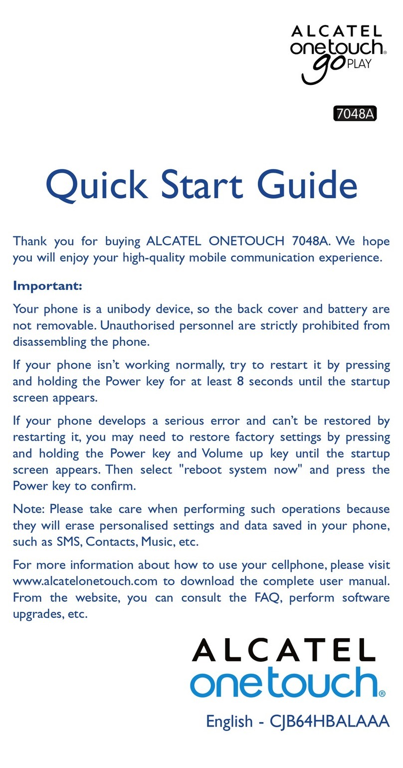 Alcatel ONETOUCH 7048A quick start guide