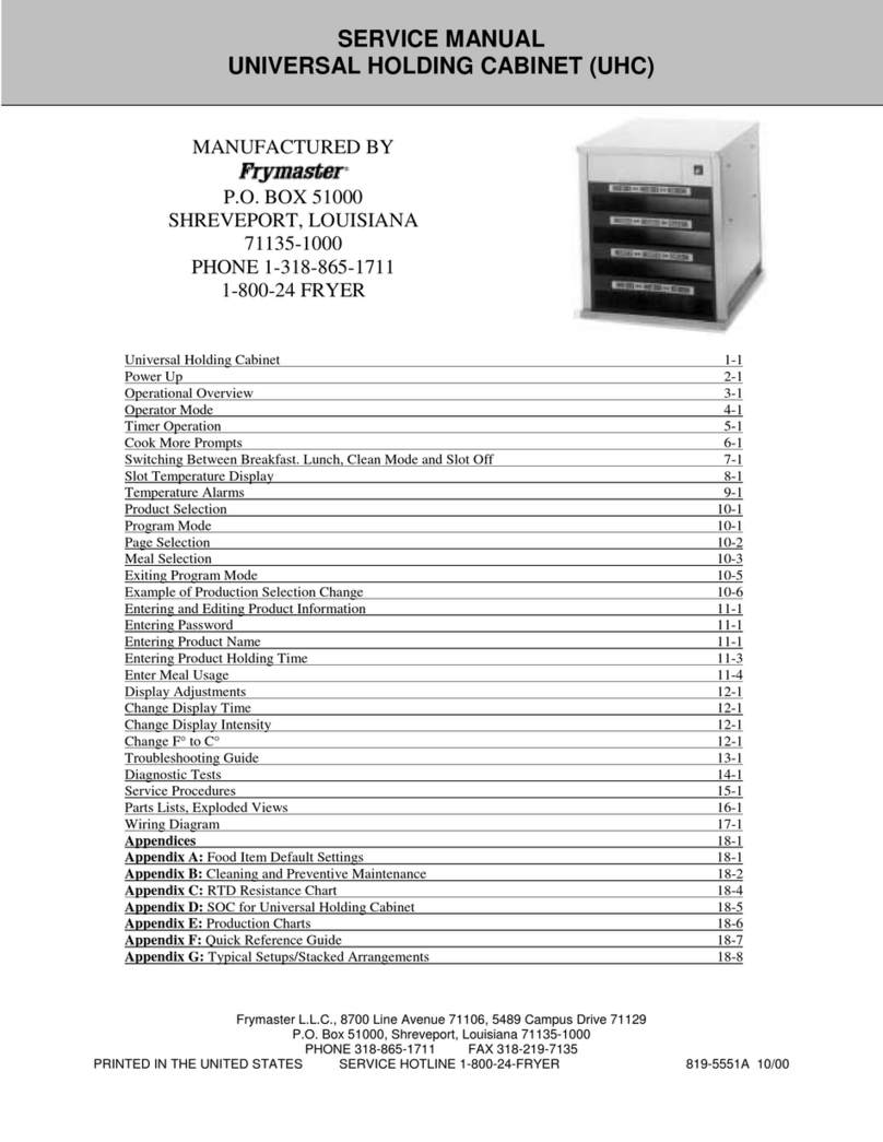Frymaster Universal Holding Cabinet Service manual