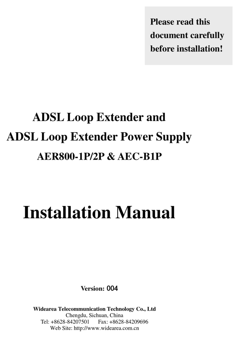 Widearea Telecommunication AER800-1P/2P installation manual