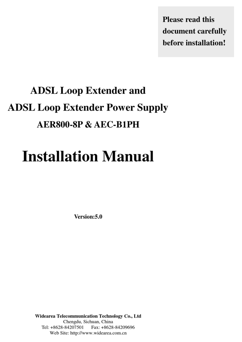 Widearea Telecommunication AER800-8P installation manual