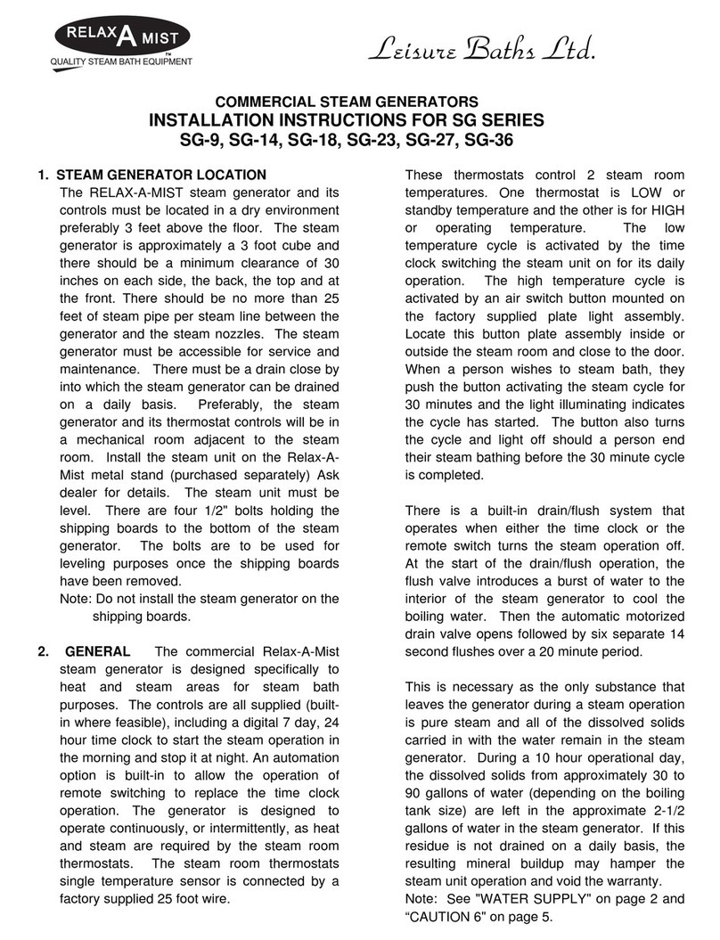 RELAX-A-MIST SG-9 installation instructions