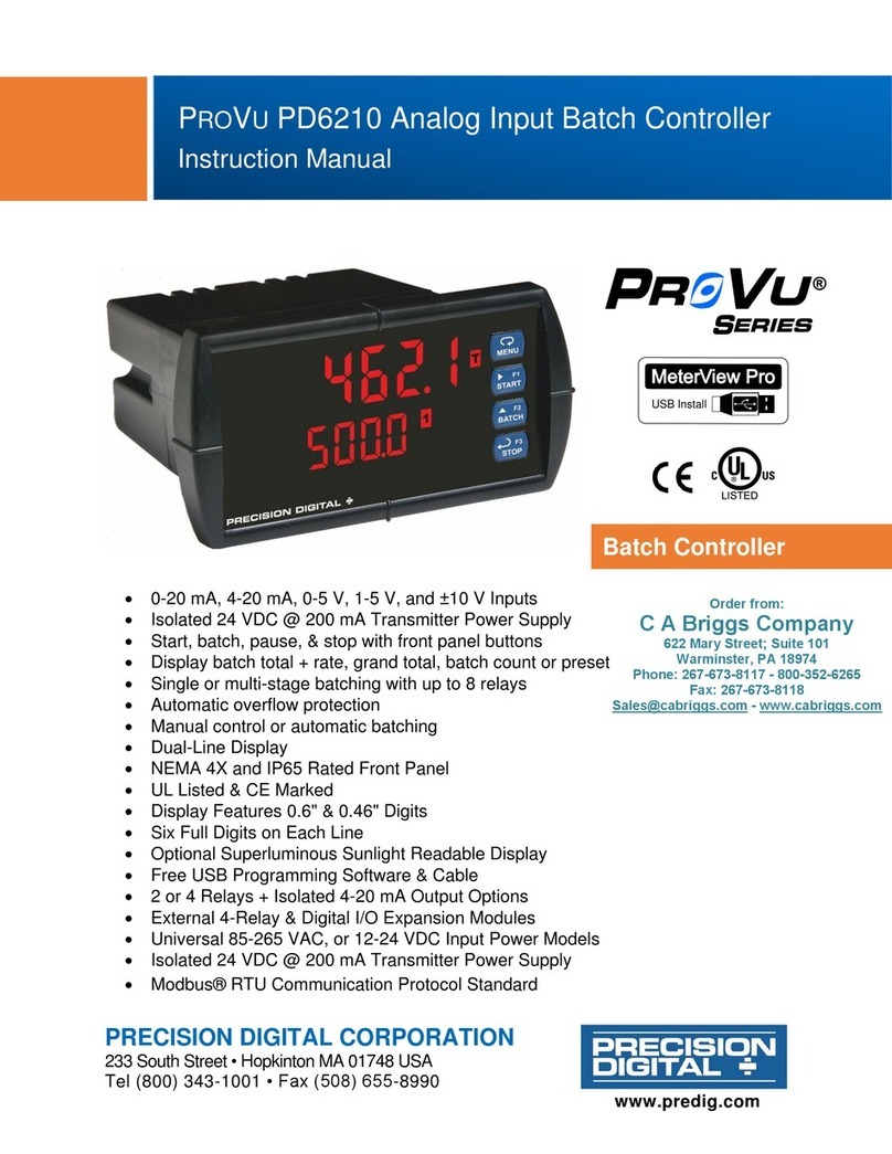 PRECISION DIGITAL PROVU PD6210 User manual
