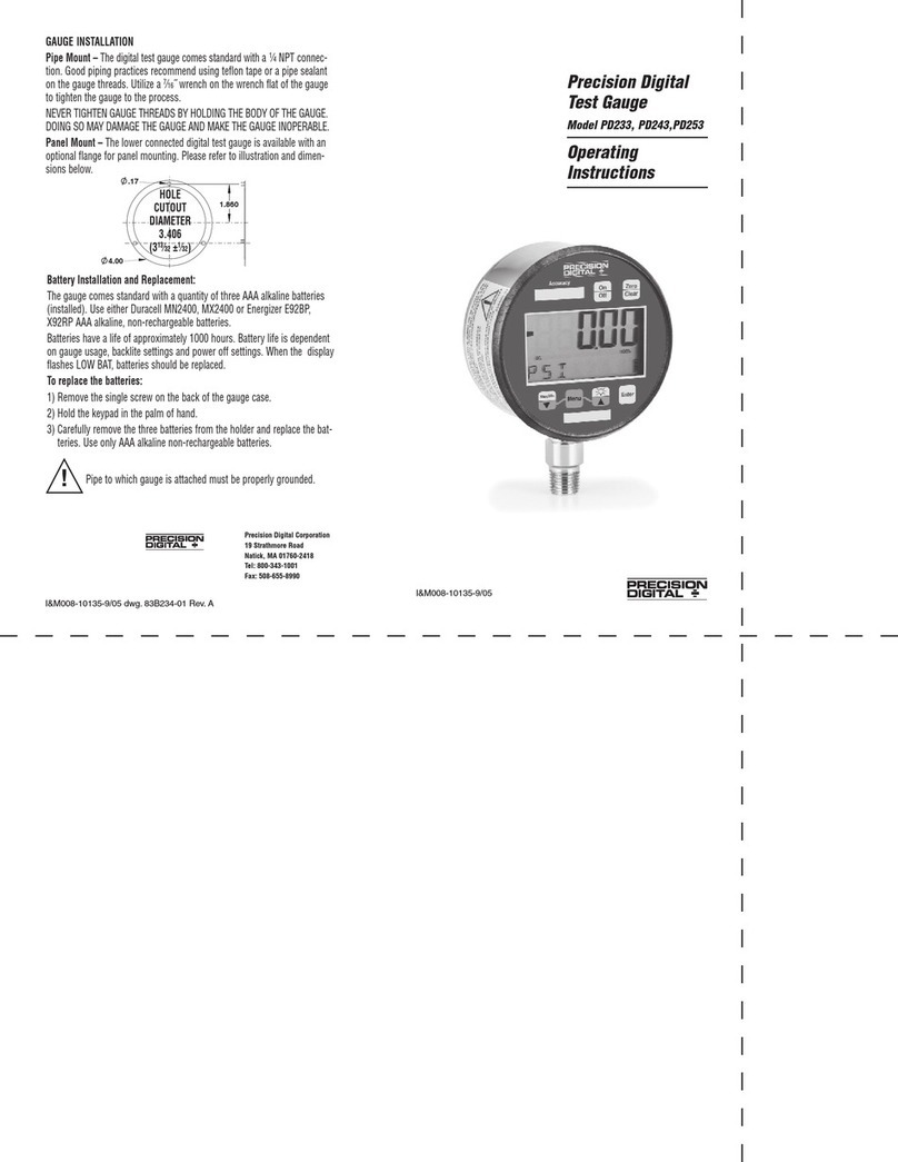 PRECISION DIGITAL PD233 operating instructions