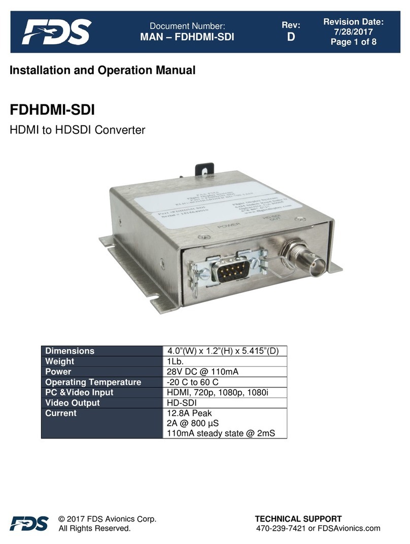 FDS FDHDMI-SDI Installation and operation manual