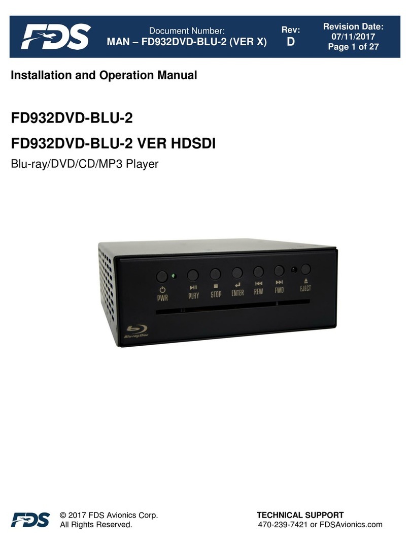 FDS FD932DVD-BLU-2 VER HDSDI Installation and operation manual