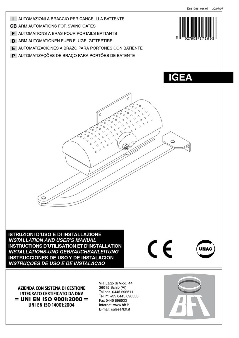 BFT IGEA Installation and user manual
