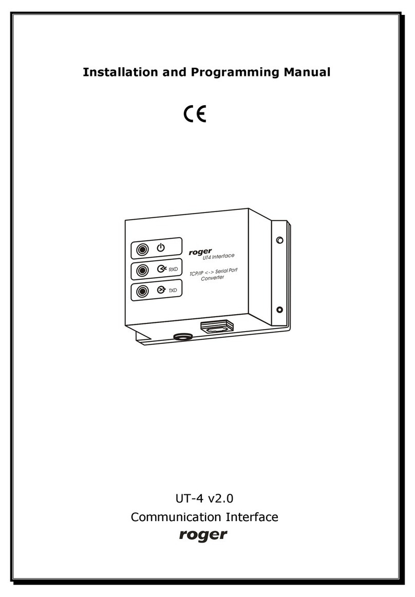 Roger UT-4 Installation and programming manual