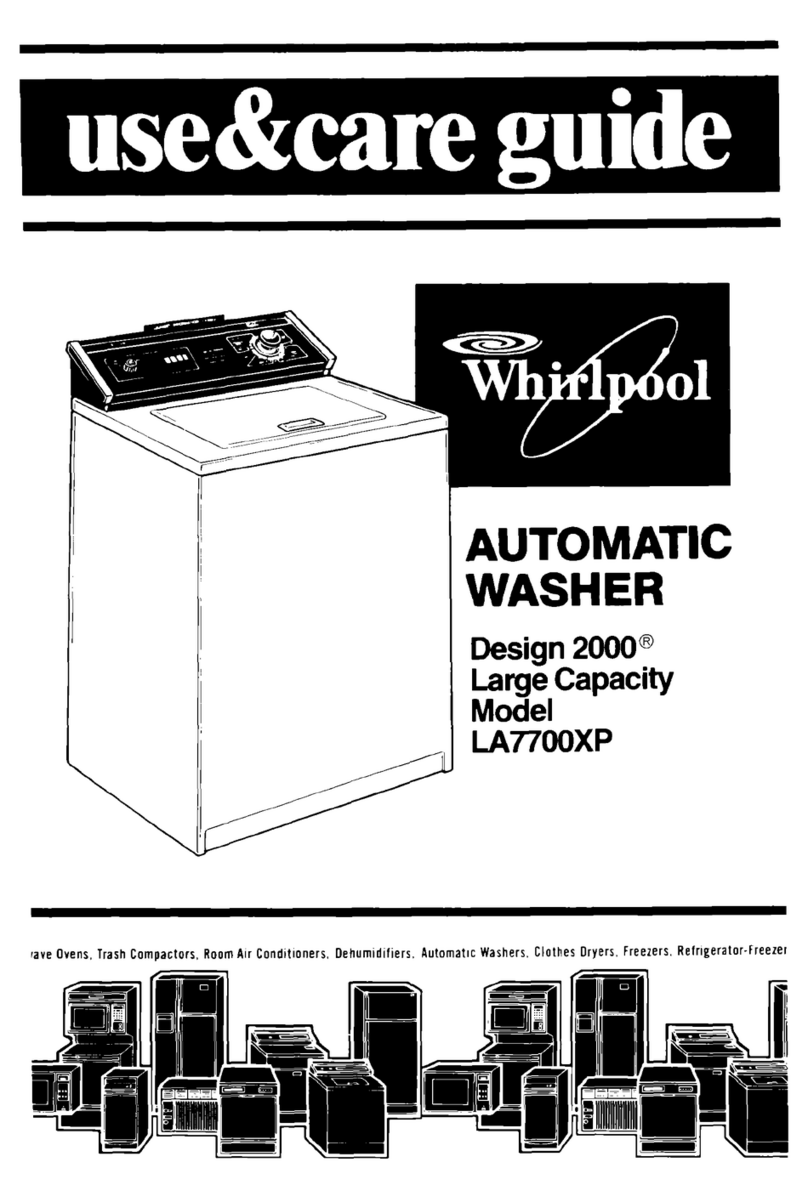 Whirlpool Design 2000 LA77OOXP Use & care guide