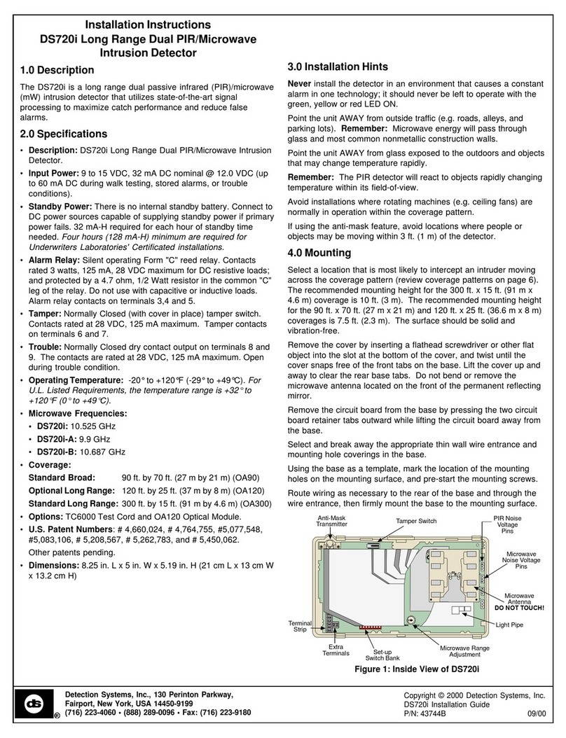 Detection Systems DS720i installation instructions Detection Systems DS720i installation instructions