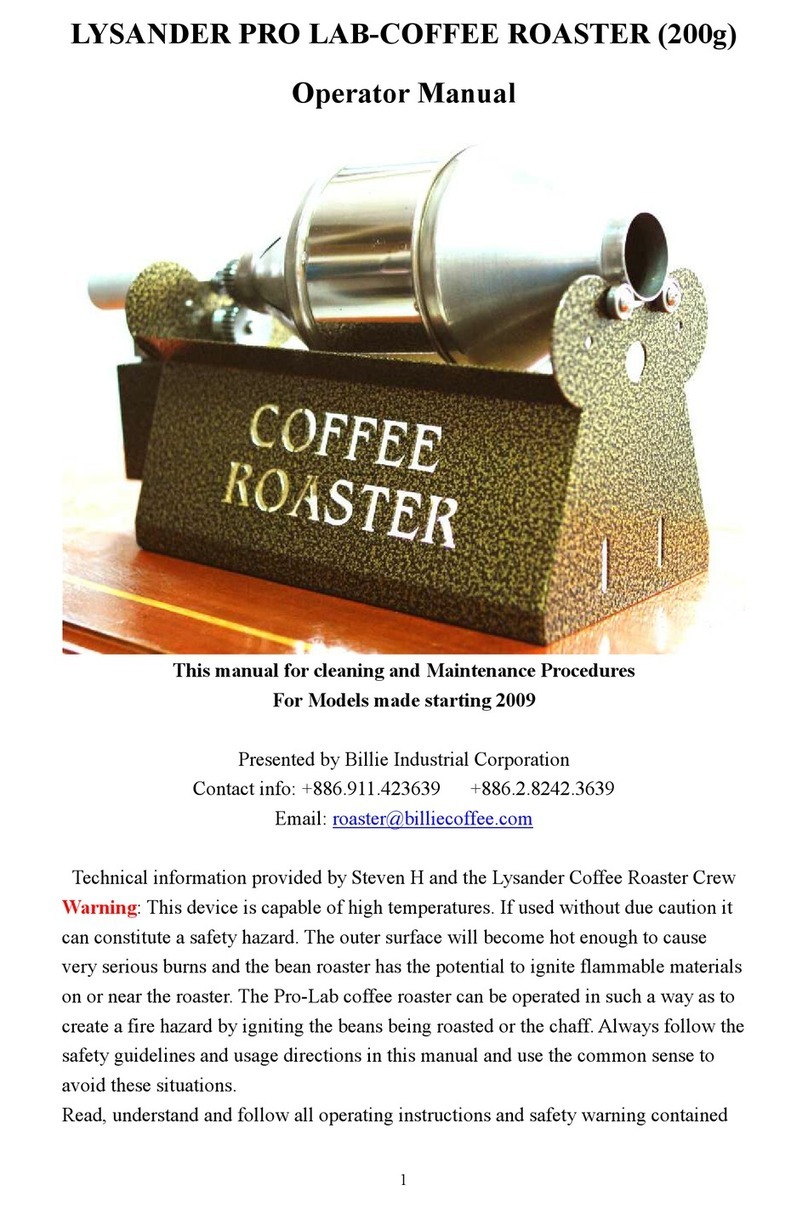Lysander Pro-Lab Roaster 200g Operator's manual