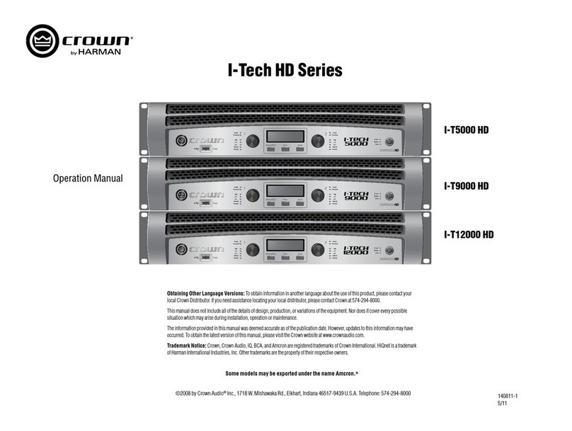 Crown I-Tech HD Series Operation manual