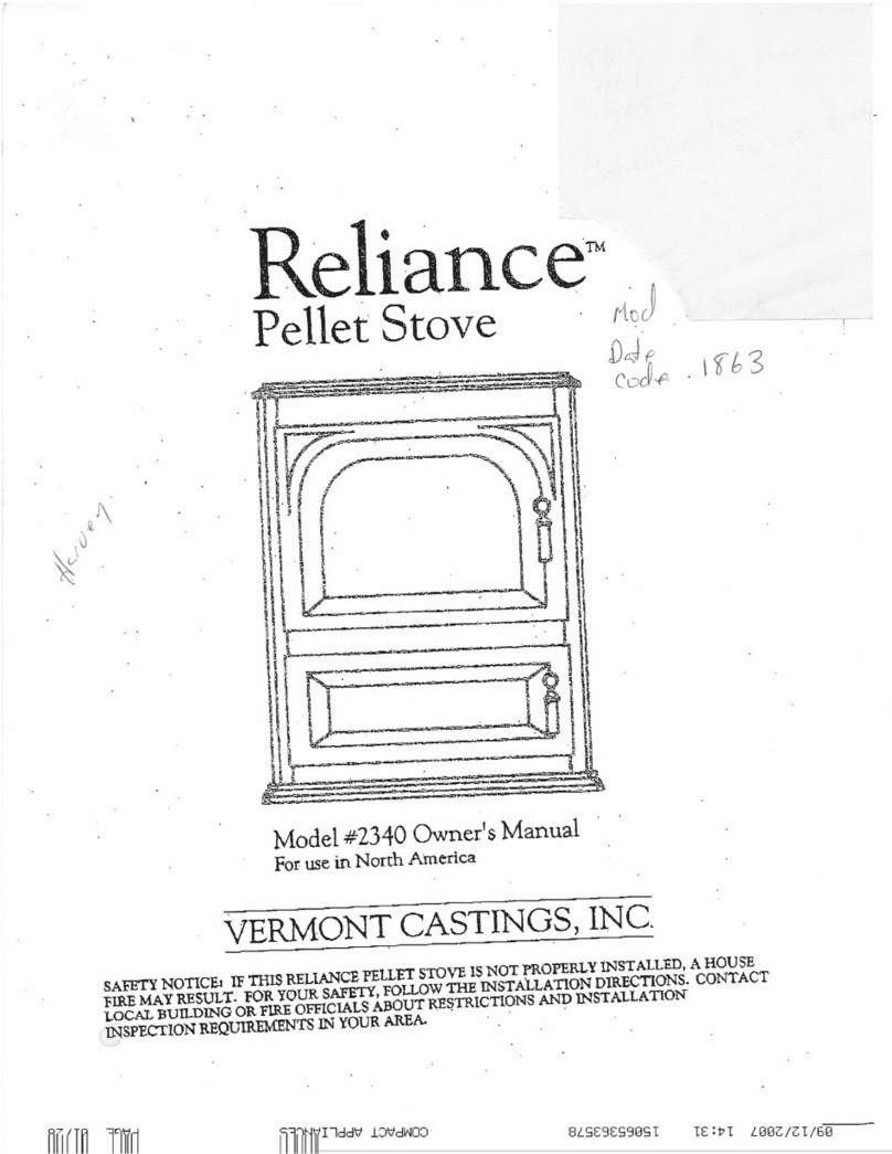 Vermont Castings Reliance owner's manual