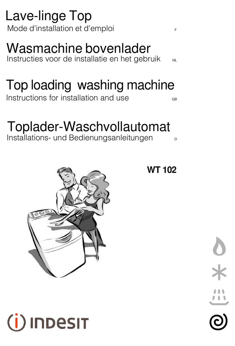 Indesit WT 102 Instructions for installation and use
