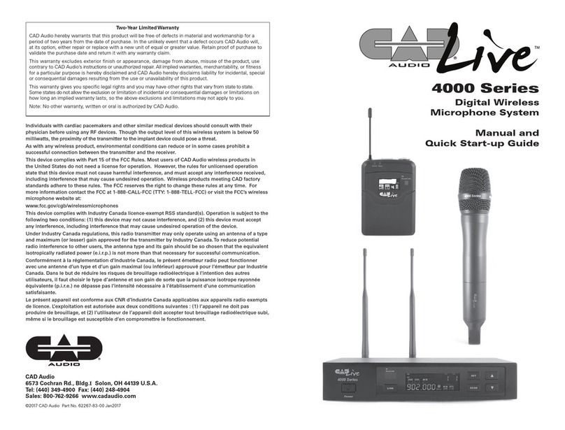 CAD Audio 4000 Series User manual