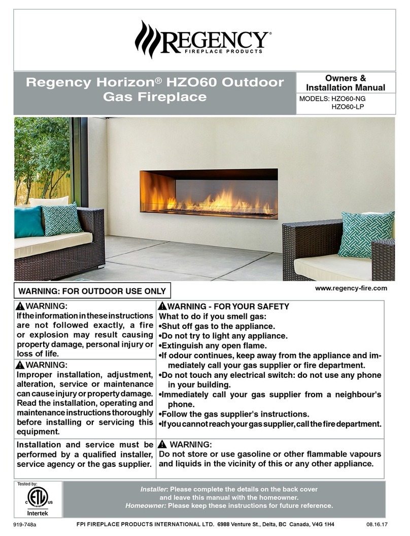 Regency Horizon HZO60-NG Owners & installation manual