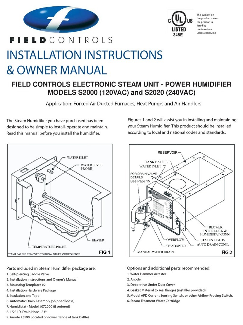 Field Controls S2020 Installation instructions & owner's manual