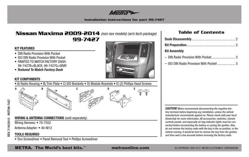 Metra Electronics 99-7427 installation instructions
