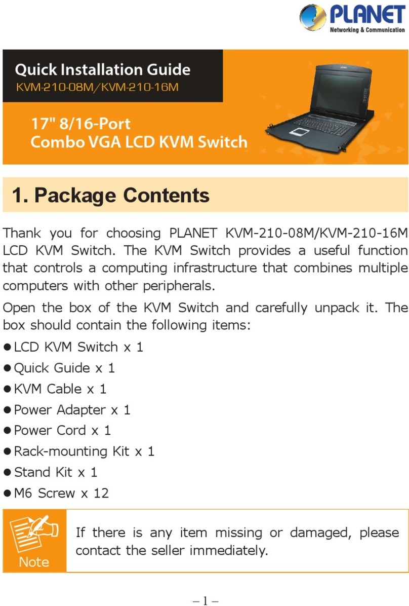 Planet KVM-210-08M Quick installation guide