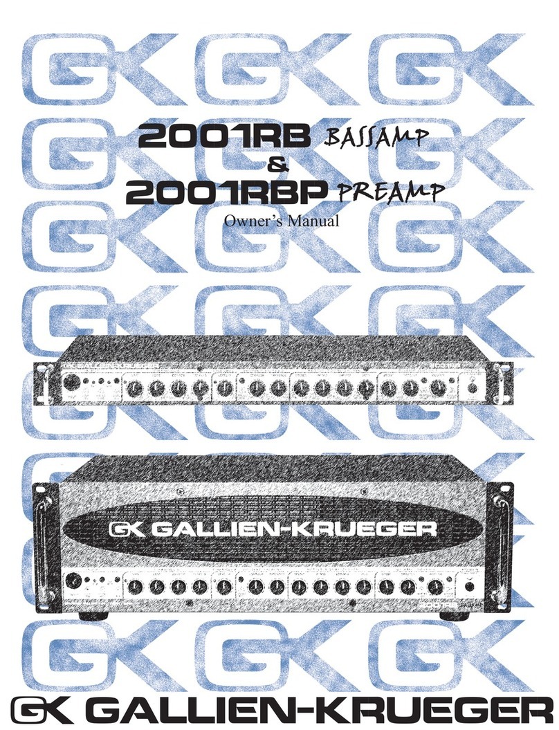 Gallien-Krueger 2001RB owner's manual