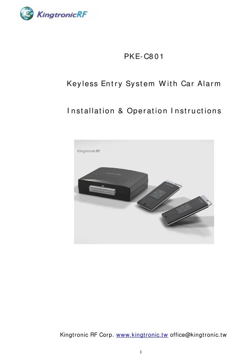 KingtronicRF PKE-C801 Installation & operation instructions