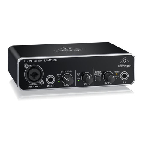 Behringer U-PHORIA UMC22 manual Behringer U-PHORIA UMC22 manual
