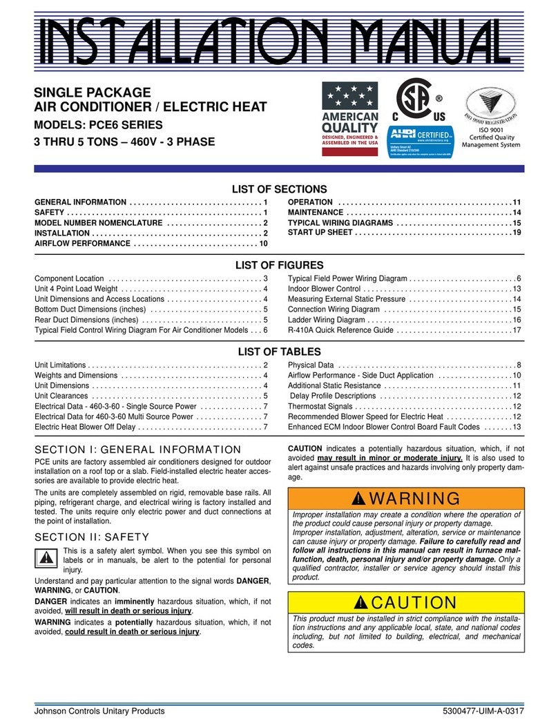 York PCE6 SERIES User manual