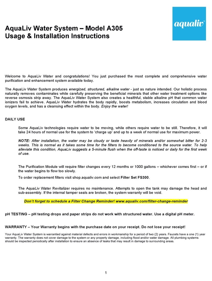 AquaLiv A305 Usage & installation instructions