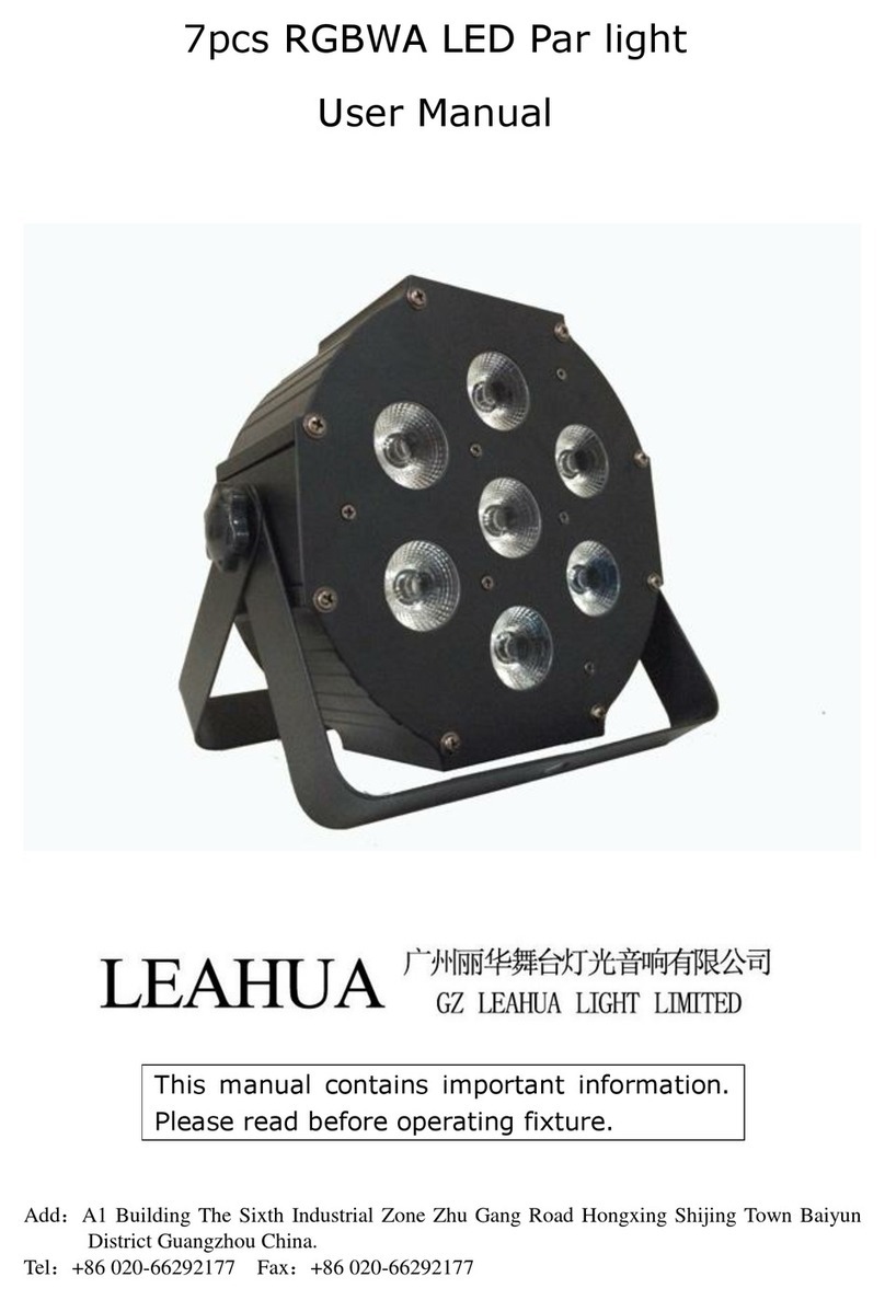 leahua 7pcs RGBWA LED Par light user manual